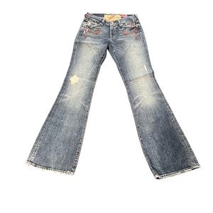 Rare Vintage NWT 7 For All Mankind China Wall Flare Wide Leg Jeans Y2K